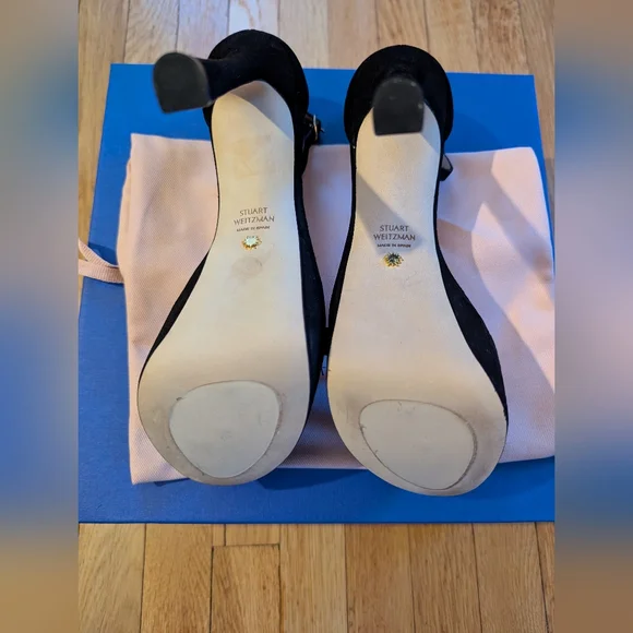 Stuart Weitzman Black Suede Women's Heels Size 7 - Picture 4 of 9